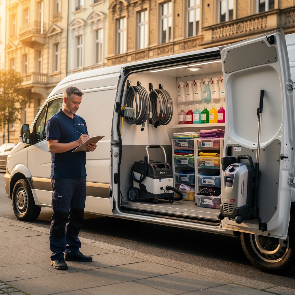 Mobiles Reinigungsfahrzeug mit professioneller Ausrüstung